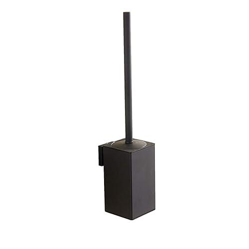 Toilet Brush Holder Black, Toilet Bowl Brush Holder Black Wall Mount Square for Bathroom