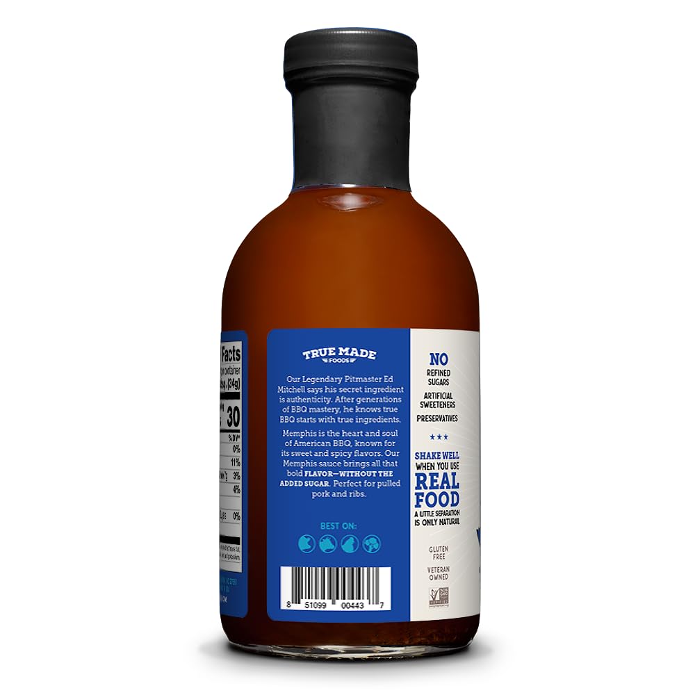 True Made Foods Sauce BBQ Memphis No Sgr, 18 oz