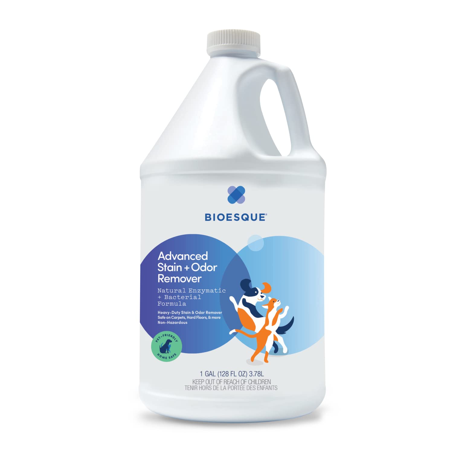 Bioesque Advanced Stain + Odor Remover, Pet-Friendly Natural Enzymatic & Bacterial Formula, Heavy-Duty Stain & Odor Remover, Safe on Carpets, Hard