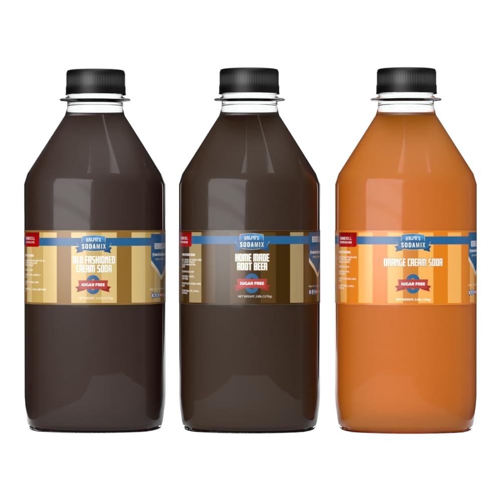Ralph's 32oz Sugar Free Sparkling Water Soda Maker Flavors Pack | Cream Soda | Root Beer | Orange Cream Soda | 3 Pack | Sodamix
