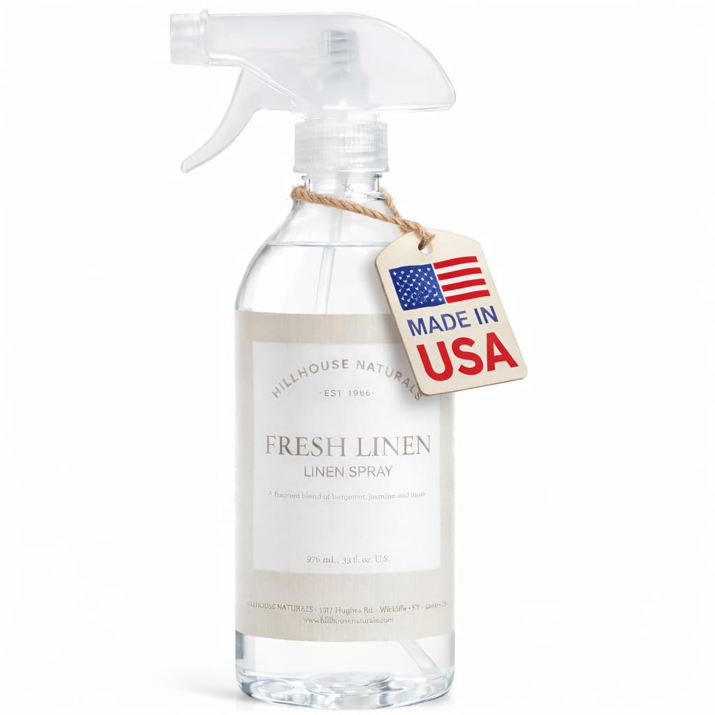 Hillhouse Naturals - Linen Spray - Aromatherapy Spray for Relaxation & Sleep - Refresh Bedding, Curtains & More - with Citrus, Bergamot, Rose & Musk