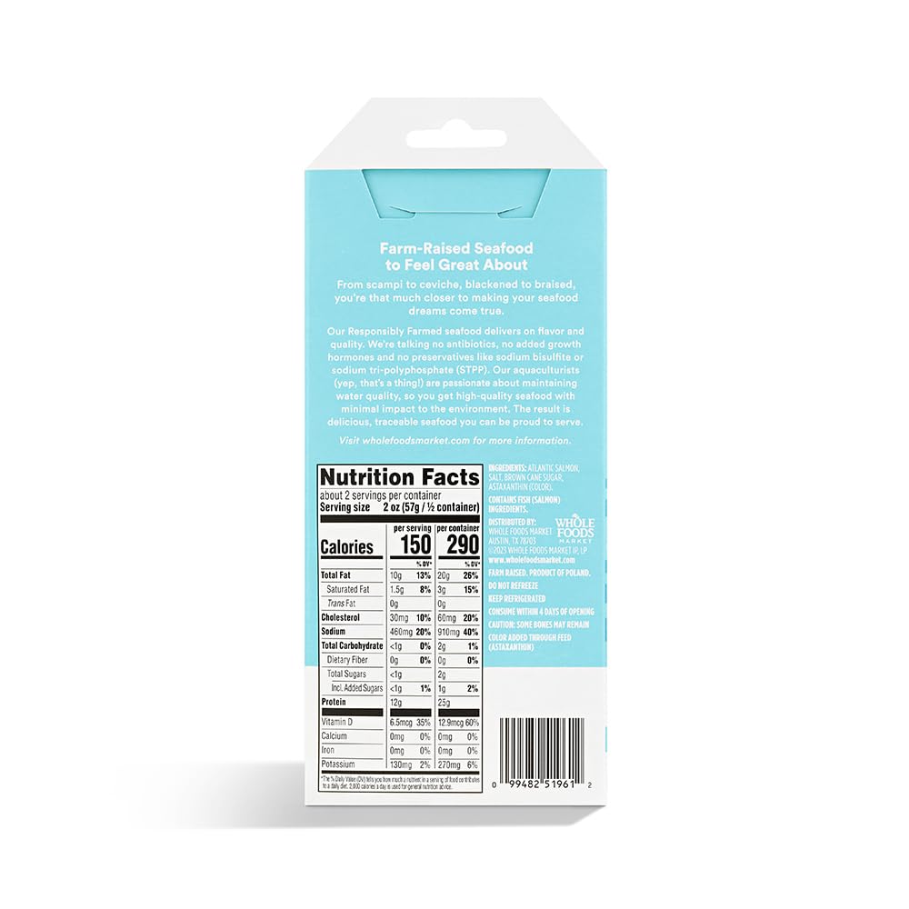 365 by Whole Foods Market Hot Smoked Atlantic Salmon Cubes, 4 OZ