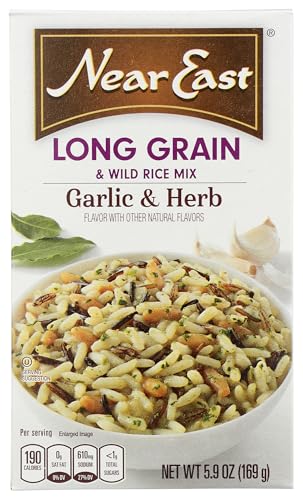 Near East Long Rain & Wild Rice Mix, Garlic & Herb, 5.9oz Boz