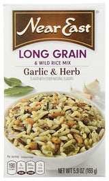 Near East Long Rain & Wild Rice Mix, Garlic & Herb, 5.9oz Boz