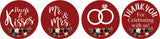 Darling Souvenir 190 Pcs Maroon Bridal Shower Chocolate Drop Labels Stickers - Self-Adhesive Mini Candy Wrappers for Bride to Be Celebration, Wedding