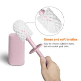 BOLLAER Toilet Brush and Holder, Modern Design Bathroom Brush Long Handle Toilet Bowl Brush for Bathroom Toilet, Toilet Brush and Holder Set (Pink)