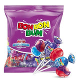Bon Bon Bum - Fruity Lollipop with Bubble Gum center - Perfect for Parties and Sharing (10 Pieces, Berry Explosion)