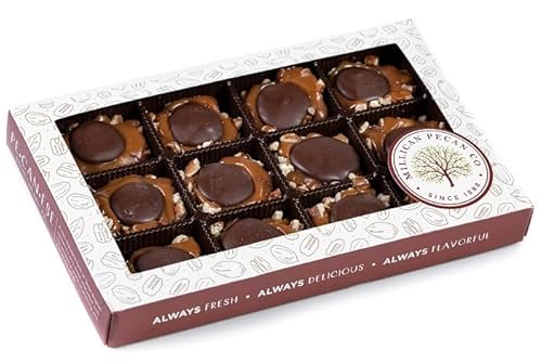 Dark Chocolate Caramel Pecan Caramillicans 8 oz | Millican Pecan since 1888 | San Saba, Texas