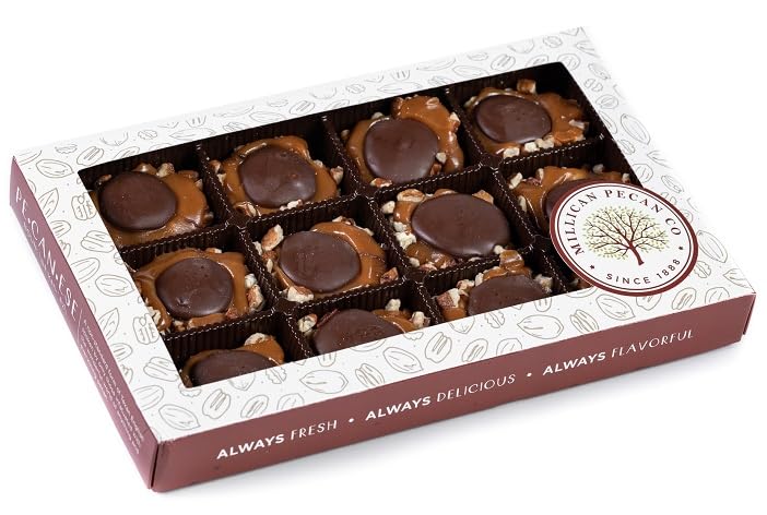 Dark Chocolate Caramel Pecan Caramillicans 8 oz | Millican Pecan since 1888 | San Saba, Texas