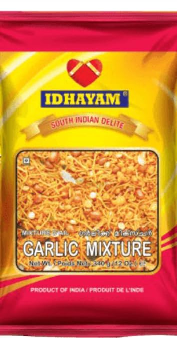 MEENAKSHI OVERSEAS LLC GARLIC MIXTURE BY IDHAYAM SOUTH INDIAN DELITE SAVOURIES & SNACKS FROM GOD'S OWN COUNTRY NET WT. 340 G (12 OZ)