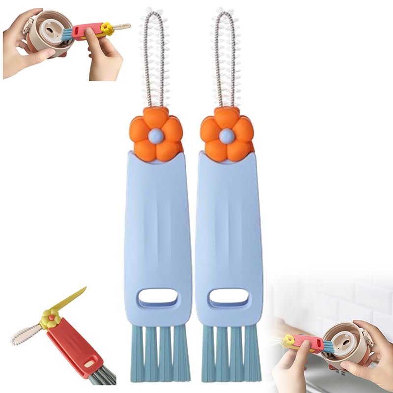 3 in 1 Cup Lid Cleaning Brush, 2025 Upgrade Cups Cleanings Brushs Portable Crevice Cleanings Brushs Set for Baby Bottle Gap Tight Spaces Cups