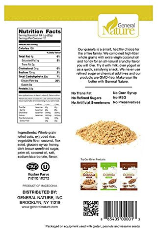 General Nature Whole Grain Granola Cereal with Coconut Oil, Original, 12 Ounce