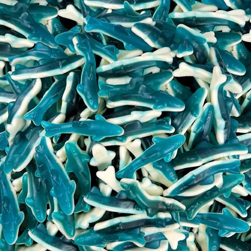 Blue Sharks Gummy Candy | 2 Pound Bag | Fruity Shark Gummies | Soft Chewy Gummy Fish for Parties, Candy Buffets, Themed Events | Blue Raspberry
