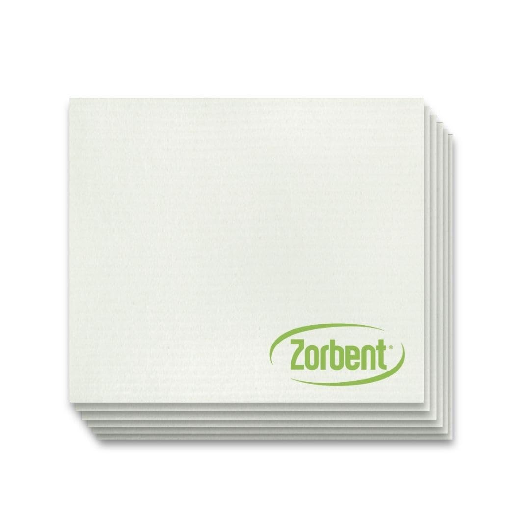 Zorbent Super Absorbent Towels 6 Pack, Natural, Reusable Paper Towel Alternative, Lint Free Cleaning Cloth for Kitchen, Gym, Shoes, Travel, & Camping