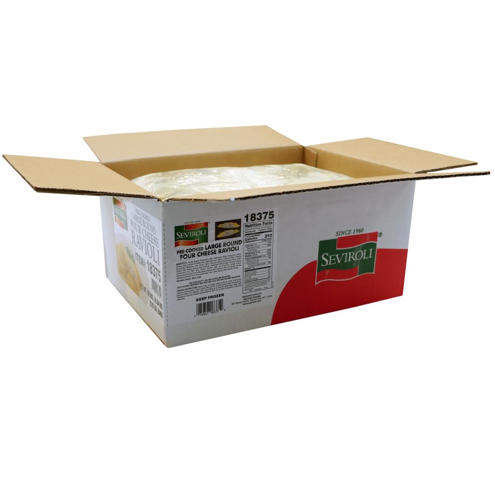 Seviroli Foods Large Round 4 Cheese Ravioli Pasta, 5 Pound -- 2 per case.