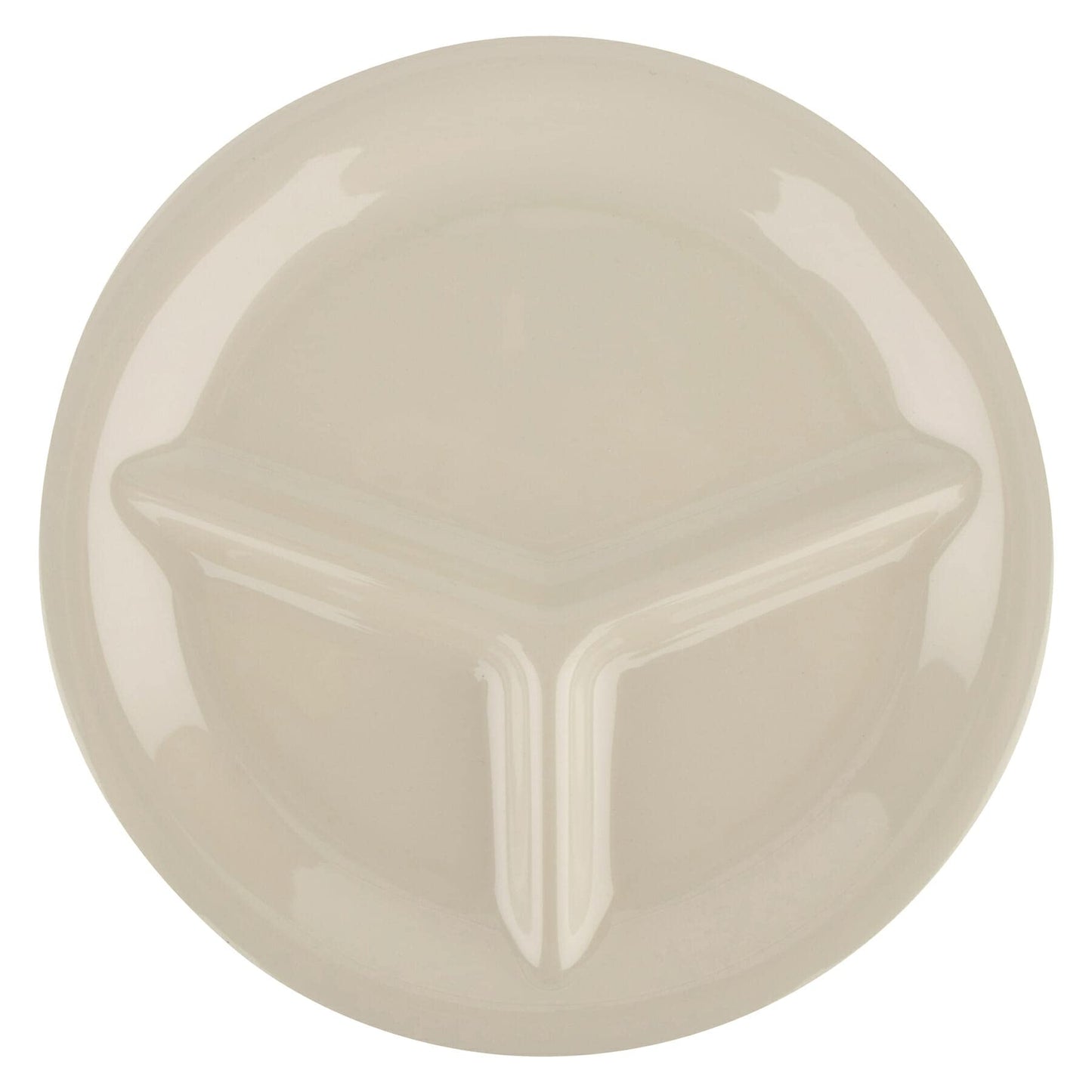 G.E.T. CP-10-DI Heavy-Duty 3-Compartment Divided Plastic Plates, 10.25", Diamond Ivory (Set of 12)