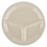 G.E.T. CP-10-DI Heavy-Duty 3-Compartment Divided Plastic Plates, 10.25", Diamond Ivory (Set of 12)