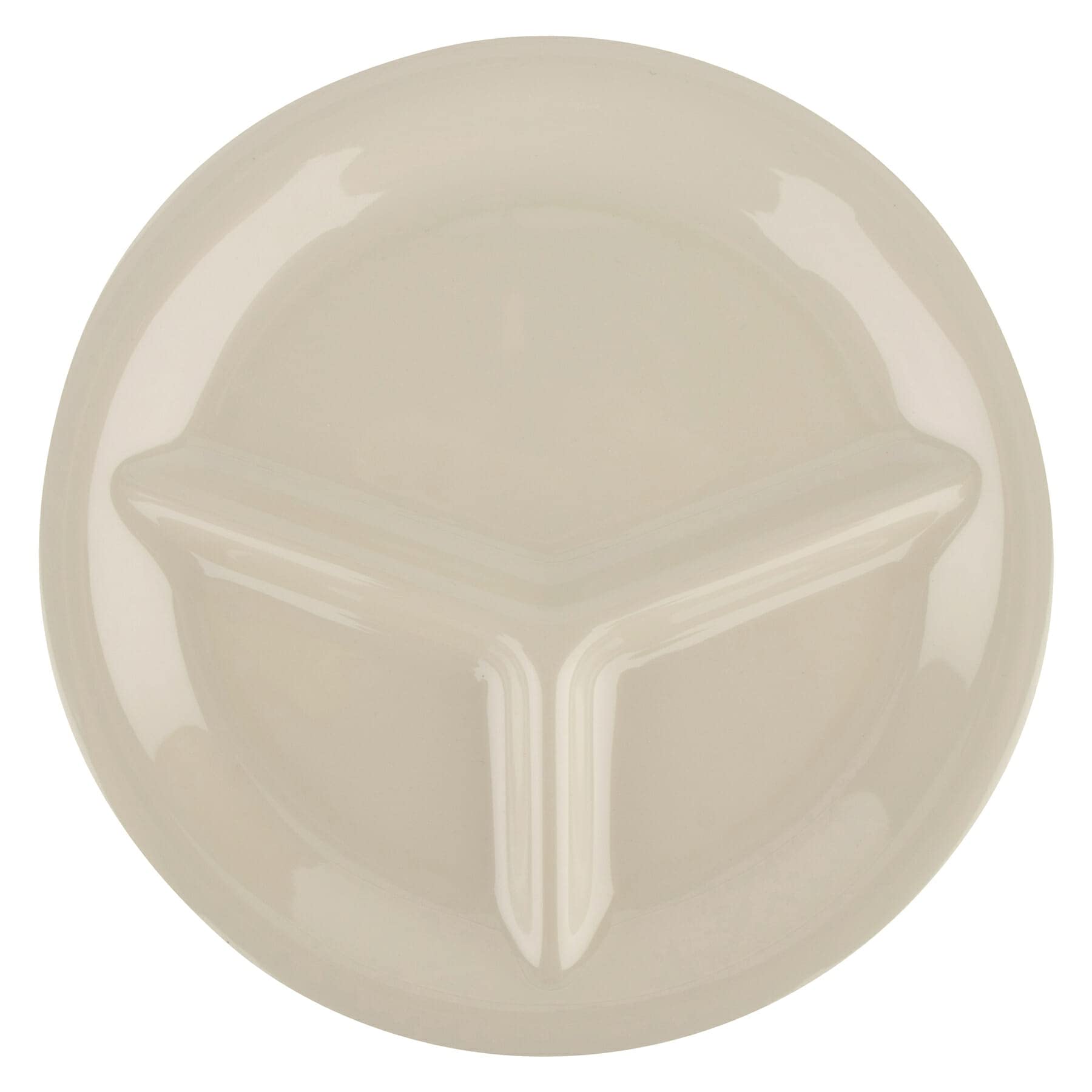 G.E.T. CP-10-DI Heavy-Duty 3-Compartment Divided Plastic Plates, 10.25", Diamond Ivory (Set of 12)