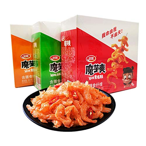 WeiLong Latiao, Damianjin Spicy Gluten, ????????Wei Long Konjac 20 Sachets / 360g Chinese Snack,Chanmoyu,Moyushuang, Independent small package