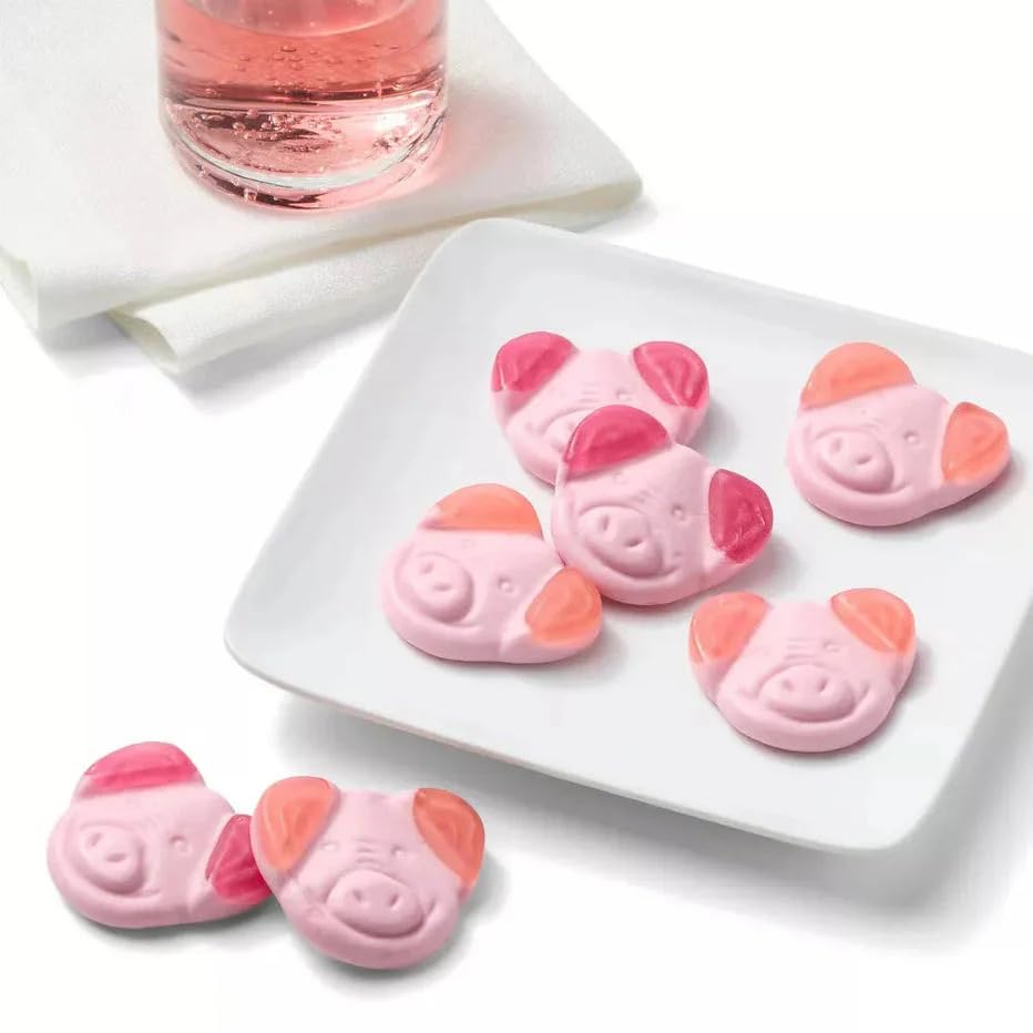 Swedish Pink Gummi Pigs - Soft and Fresh - Fun Piggys - 1 LB Bag - Pink Gummies for Baby Showers, Gender Reveal, Party Favors, and Candy Buffets