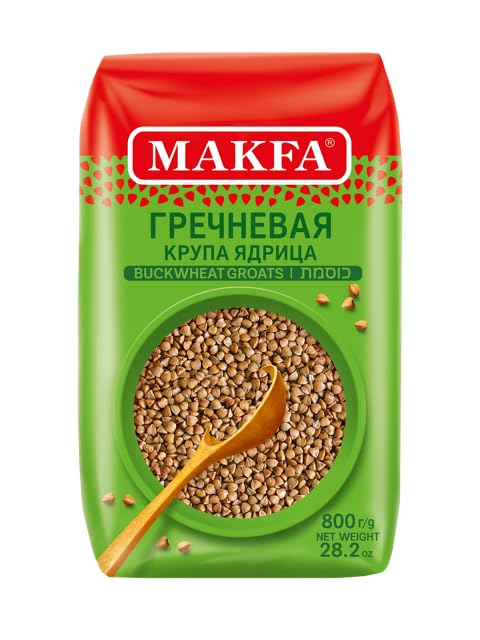 Makfa Buckwheat Groats Premium Quality 800g/28.2oz Kosher Product, Non-Gmo, Grechka Ideal for Weight Loss Diet (Pack of 4)