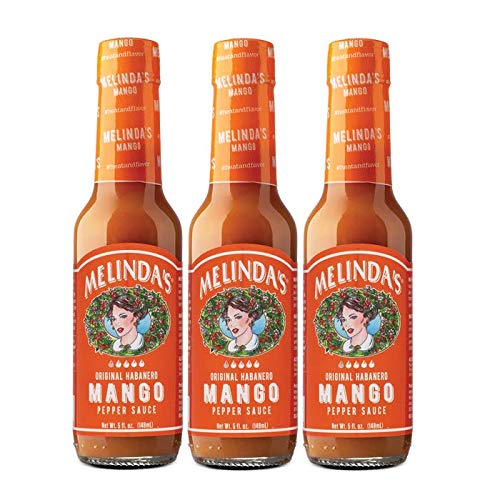 Melinda’s Mango Habanero Hot Sauce - Sweet & Mild Hot Sauce - Mango Habanero Sauce Made with Fresh Ingredients, Real Mango, Habanero Peppers, Vinegar
