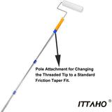 ITTAHO Stainless Steel Extension Pole,All Purpose Pole with Pole Attachment for Painting Microfiber Duster Ceiling Fan High Window Cleaning-Blue-4.8