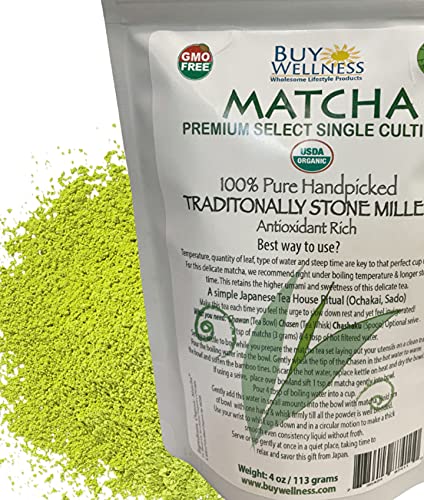Matcha USDA Organic Green Tea Top Japanese Matcha Natural Energy & Focus + Antioxidants 4oz