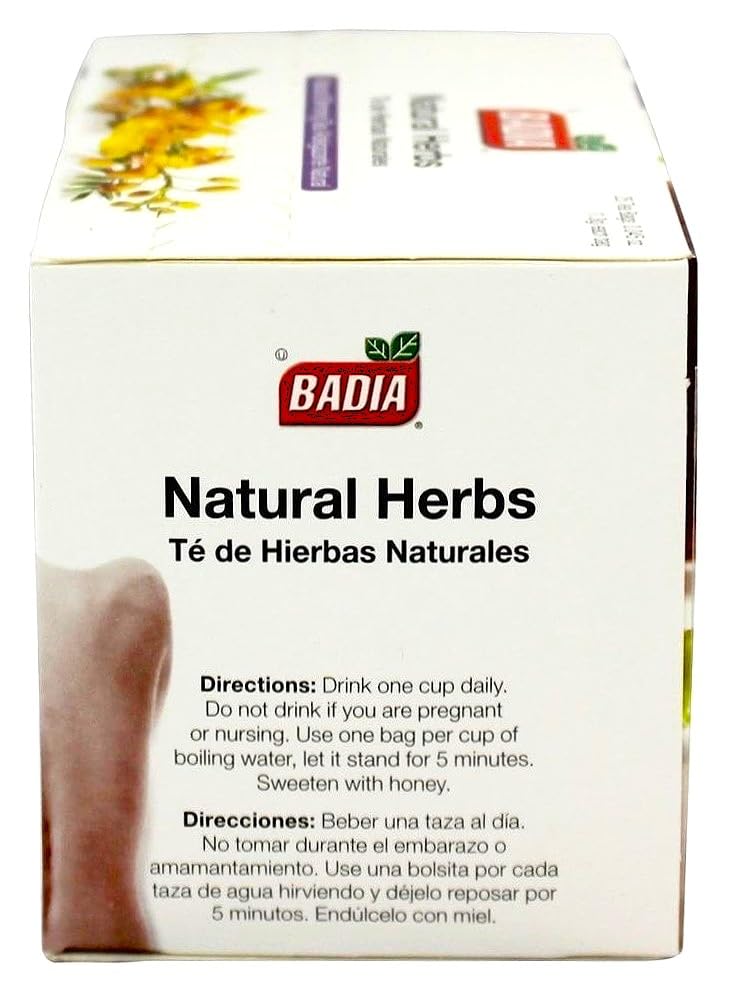 Badia Natural Herbs Tea, 25 Tea Bags (Pack of 2) - Herbal Blend for Brewing Hot or Iced Tea