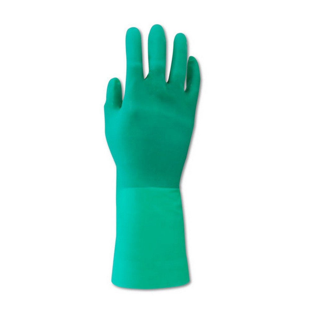 North by Honeywell LA132G/9 North NitriGuard Plus LA132G 15 Mil Flock-Lined Nitrile Gloves, 9, Green, 9 (Pack of 12)