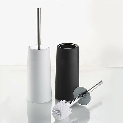 Hofumix Toilet Brush Hideaway Compact Long Toilet Brush with Stand Holder or Bathroom Storage (Black)
