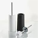 Hofumix Toilet Brush Hideaway Compact Long Toilet Brush with Stand Holder or Bathroom Storage (Black)