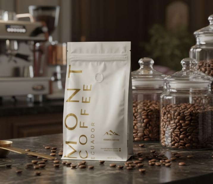 Mont Coffee - Geisha Coffee Ecuador, Whole Bean, Fresh Rosted, Premium Ecuadorian Specialty Geisha Roasted Coffee Beans | Awarded 88+ (12oz