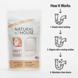 Natural House Sinky - Plant-Based Enzyme Drain Cleaner & Garbage Disposal Pods - Breaks Down Grease, Food Scraps - Septic-Safe, Plumbing-Friendly
