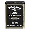 Watkins Gourmet Organic Spice Tin, Ground Black Pepper, 4 oz