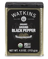 Watkins Gourmet Organic Spice Tin, Ground Black Pepper, 4 oz