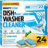 Dishwasher Cleaner And Deodorizer 24 Pack - 1 Year Supply Deep Clean Dishwasher Cleaner Tablets, Septic Safe Dishwasher Cleaning Tablets, Dish Washer