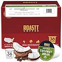 Organic Coconut Coffee Pods for Keurig K Cup Compatible Brewers, Organic Medium Roast Caffeinated Coconut Coffee Pods, Brew Hot or over Ice - Coconut
