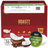 Organic Coconut Coffee Pods for Keurig K Cup Compatible Brewers, Organic Medium Roast Caffeinated Coconut Coffee Pods, Brew Hot or over Ice - Coconut