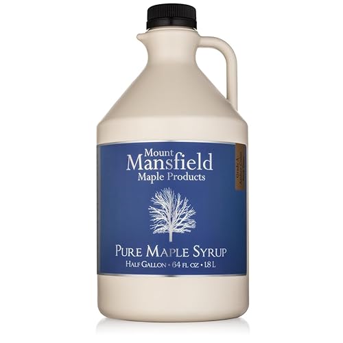 Mansfield Maple Pure Vermont Maple Syrup in Plastic Jug Grade A Dark Robust, Half Gallon