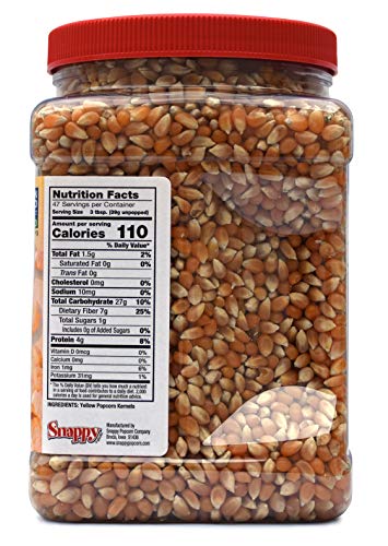 Snappy Popcorn Snappy Yellow Popcorn Kernels, 4lb Resealable Jar, 4 Pound (Pack of 6)