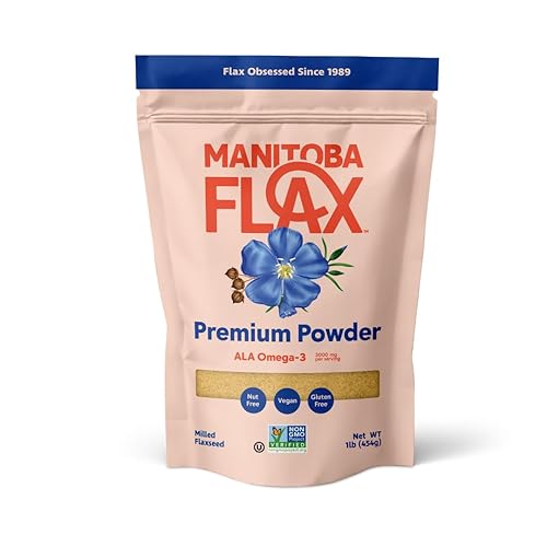 Premium Flaxseed Powder (NEW LOOK!) | Manitoba Flax by Manitoba Milling Co.| 1 lb. bag | 3000 mg Omega-3, Fiber, Plant Protein | Vegan, Non-GMO