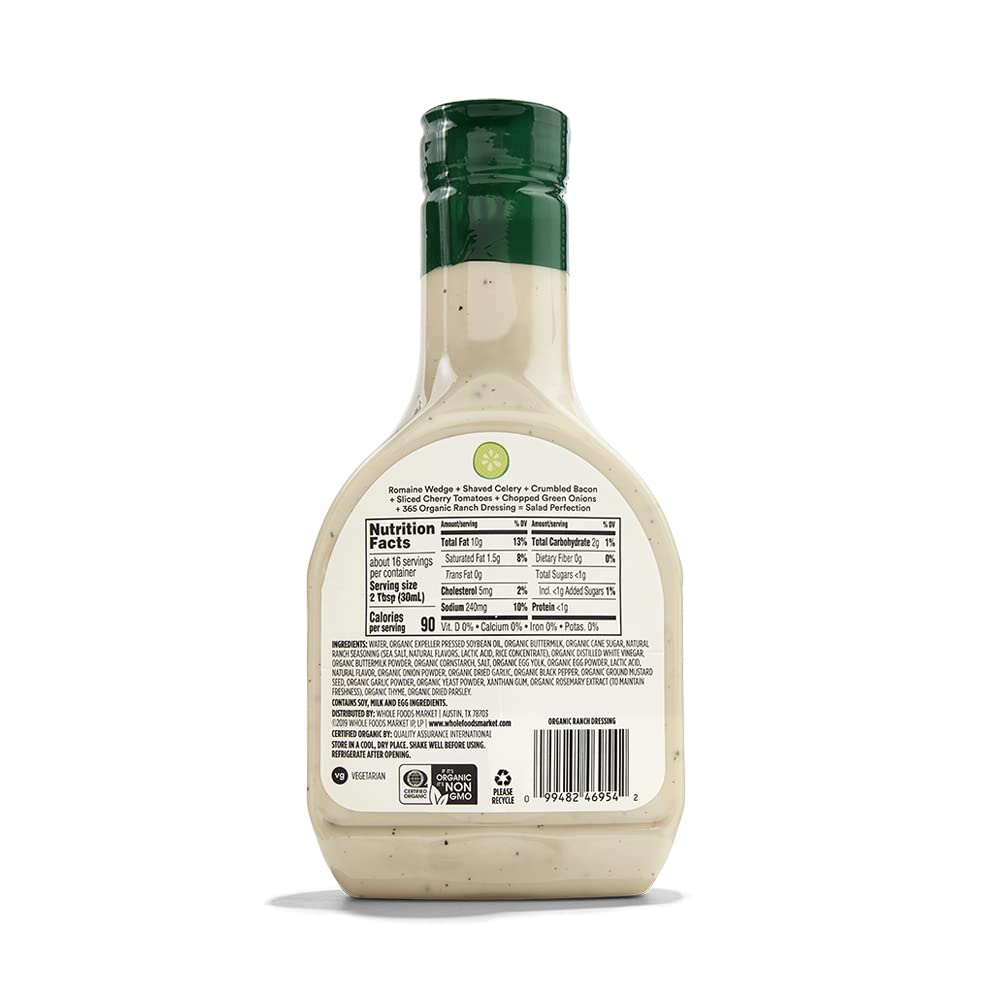 365 by Whole Foods Market, Organic Ranch Dressing, 16 Fl Oz