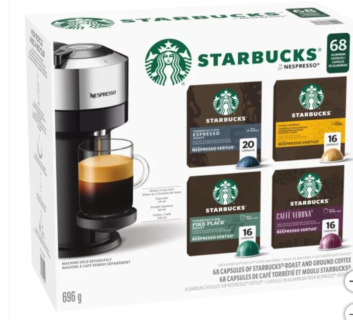 Starbucks Vertuo Line Variety pack by Nespresso, 68-count