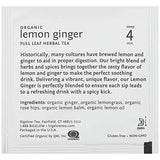 Bigelow Tea Steep Cafe Organic Herbal Tea, Lemon Ginger, 50 Bags/carton