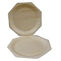 Concession Essentials 6 inch Round Wooden Disposable Plates Compostable., small, Brown, Pack of 50 Count