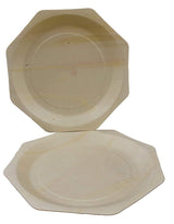 Concession Essentials 6 inch Round Wooden Disposable Plates Compostable., small, Brown, Pack of 50 Count