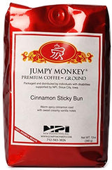 Jumpy Monkey® Coffee Cinnamon Sticky Bun Flavored Blend - Medium Roast, 100% Arabica, Ground Coffee, 12 Ounce Bag