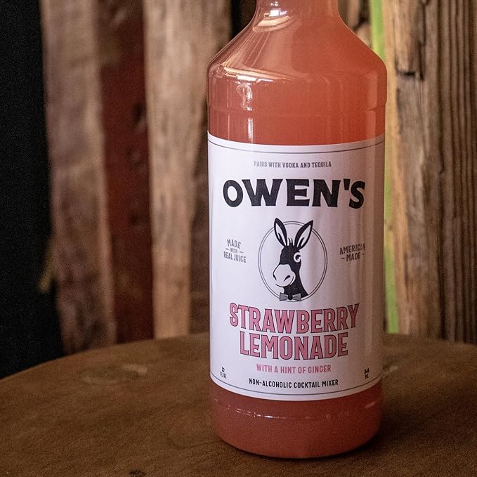 Owen’s Craft Mixers Exclusive Strawberry Lemonade 2 Pack | Handcrafted in USA | Premium Ingredients | Vegan & Gluten-Free Soda Mocktail & Cocktail