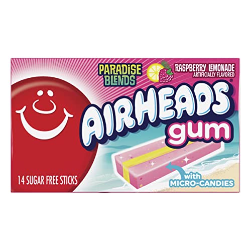 Airheads Chewing Gum, Sugar Free Gum with Micro-Candies, Raspberry Lemonade Flavor Artificially Flavored, 14 Sticks (12-Pack)